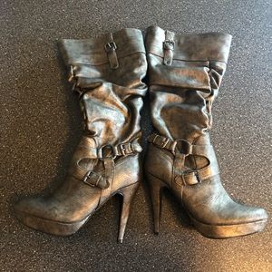 G by guess high heeled wide calf boot. Never worn